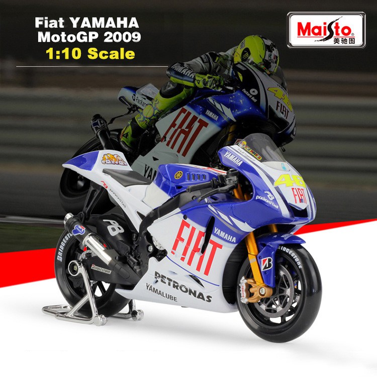 Mô hình moto Yamaha Fiat YZR M1 GP 2009 tỉ lệ 1:10 no.46 Valentino Rossi