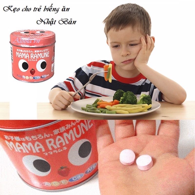 Kẹo cho trẻ biếng ăn Mama Ramune của Nhật Bản 200 viên