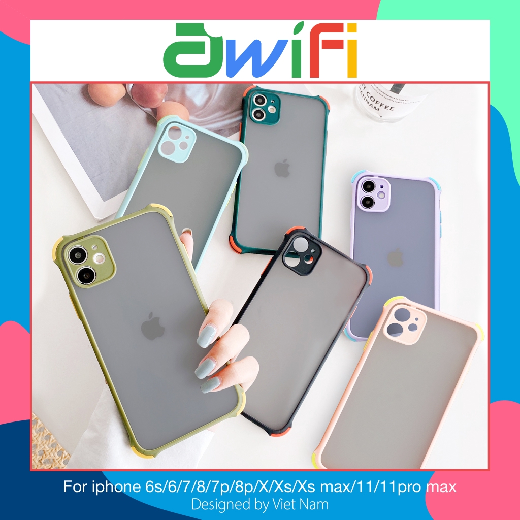 Ốp lưng iphone nhám chống sốc góc 5/5s/6/6plus/6s/6splus/7/7plus/8/8plus/x/xr/xs/11/12/pro/max/plus/promax- Awifi S1-1 | BigBuy360 - bigbuy360.vn