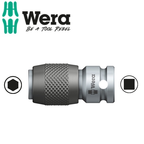 Đầu chuyển vuông ra lục giác Wera 05042750001 784 A 1/4" với tháo lắp nhanh