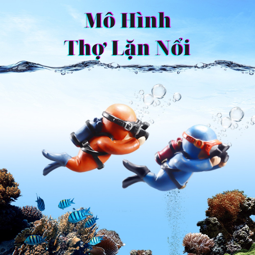 Trang Trí Bể Cá, Bể Rùa, Bể Thúy Sinh Mô Hình Thợ Lặn Bể Cá Dễ Thương Trang Trí Bể Cá, Hồ Cá Thêm Sinh Động