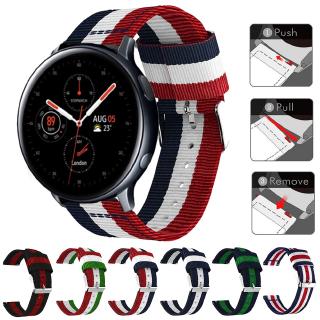 Dây đeo đồng hồ bằng nylon in họa tiết kẻ sọc cho Samsung galaxy Active 2 40mm 44mm Active 2 20mm