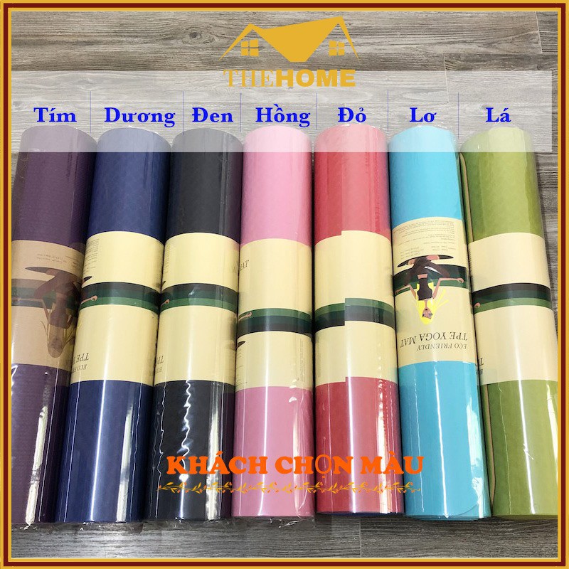 Thảm Tập Yoga 2 Lớp TPE Độ Dày Chuẩn 8mm (KÈM TÚI ĐỰNG), Thảm Tập Gym Chống Trơn Trượt