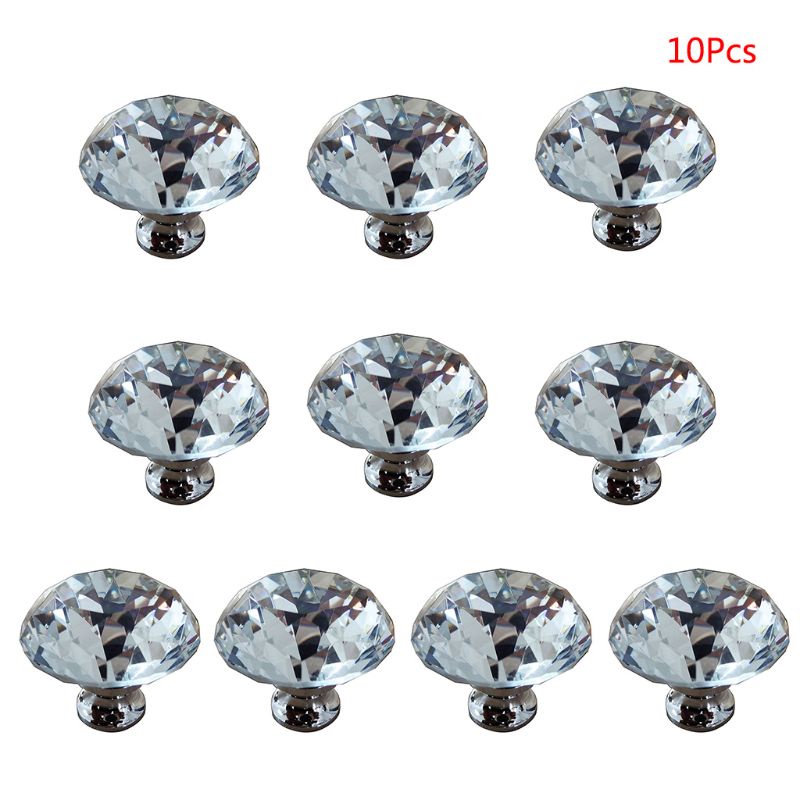 Set 10 Tay Nắm Ngăn Kéo Tủ Đính Đá Giả Kim Cương Cứng