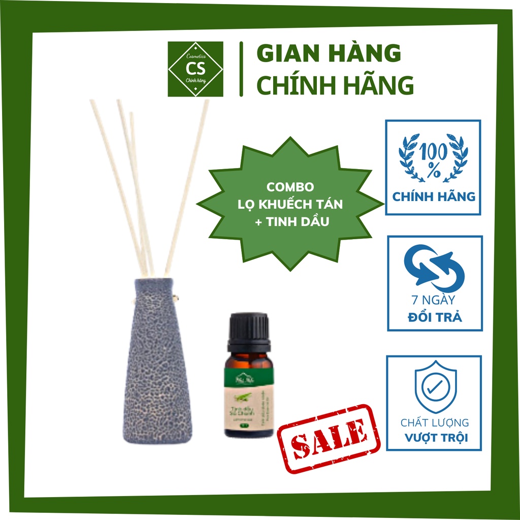 Lọ khuếch tán kèm tinh dầu thiên nhiên Nhà Mộc (không dùng điện)