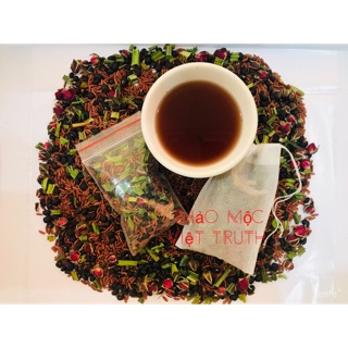 500g Trà Gạo Lứt Huyết Rồng Mixed Đậu Đen Xanh Lòng Handmade