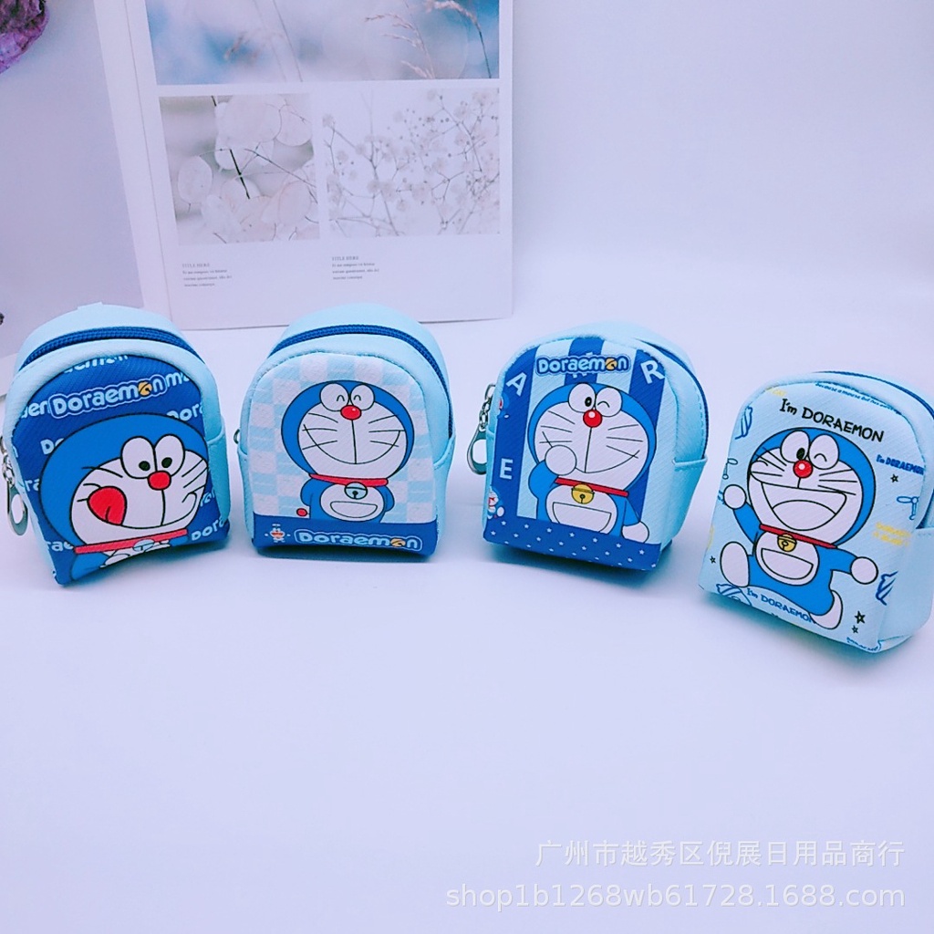 [Hàng sẵn] Móc khóa/Ví cầm tay mini đựng xu cho trẻ em hình hoạt hình Doraemon