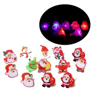Sét 5 Nhẫn Noel phát sáng_Nhẫn Hình Động Vật Đeo Cute_quà tặng cho bé