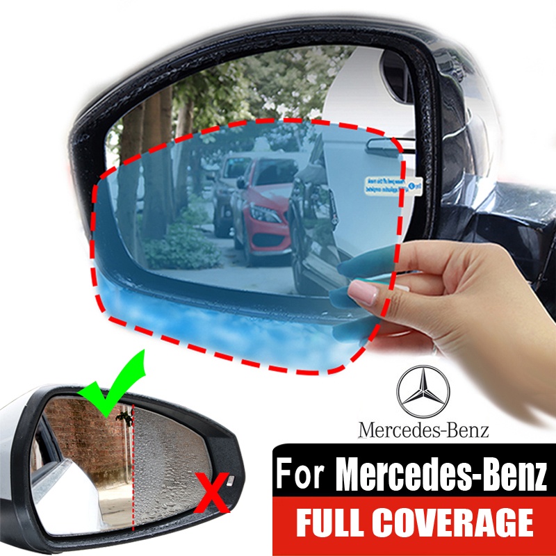Bộ 2 Miếng Dán Kính Chiếu Hậu Xe Hơi Chống Nước Mưa/Sương Mù Màu Trong Suốt Cho Mercedes Benz A B C C CLA E GL GLA GLC M S V Class AMG Mercedes A45 W202 W203 W204 W205 W124 W210 W213 C200 W176 W212 W211 190E