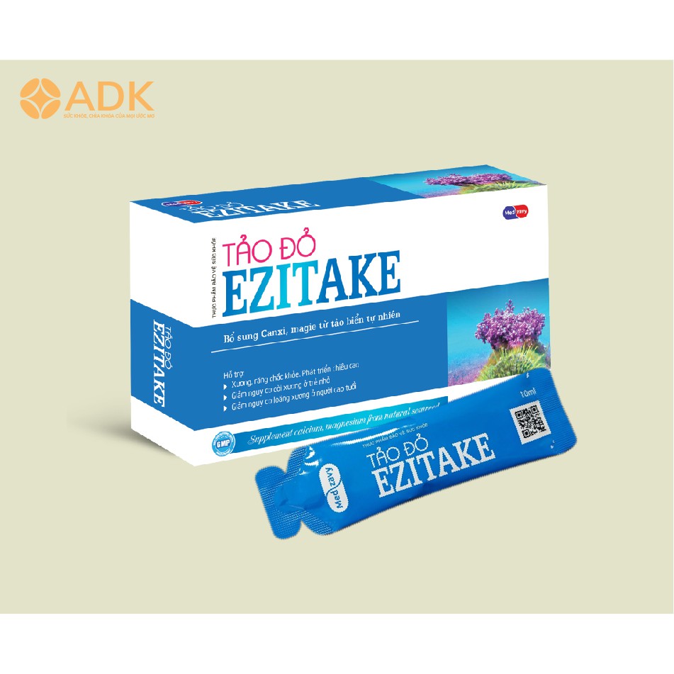 Siro Tảo đỏ EZITAKE – Giúp bổ sung canxi, magie từ Tảo giúp Bé cao lớn vượt trội (10 gói)