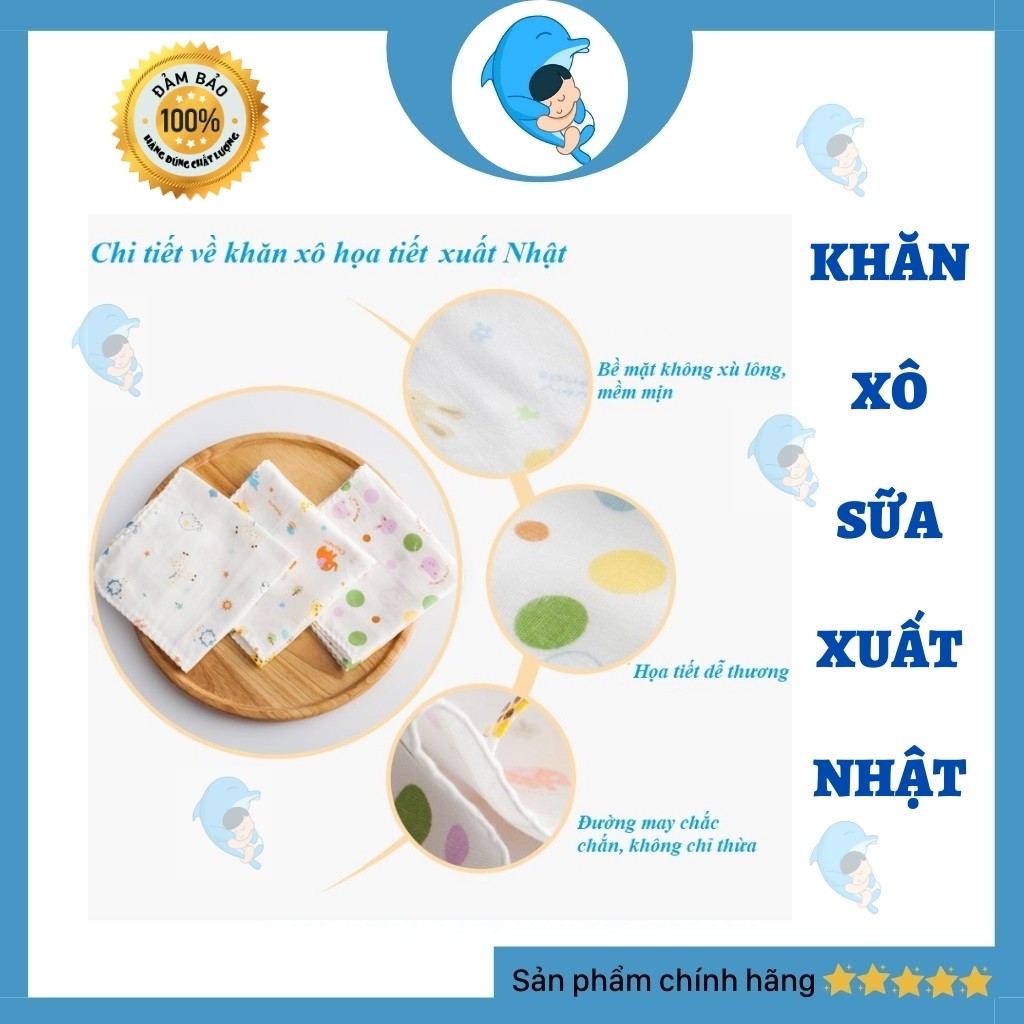 Khăn Xô Sữa Họa Tiết 2 Lớp Mềm Mịn Cao Cấp Xuất Nhật