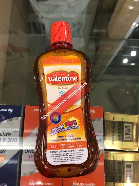 Nước súc miệng Valentine Thái Dương Ngừa nhiệt miệng chai 500ml