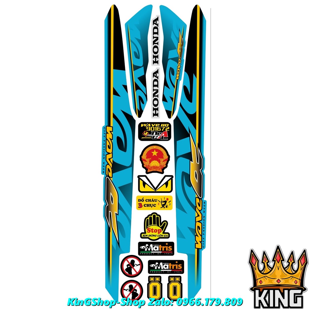 Tem Rời Wave 110cc, Tem Dán Xe 110cc 1 Mặt V11  -Ảnh Thật -#Temxemay#Decal #Wave #Wave110 #Wave110cc