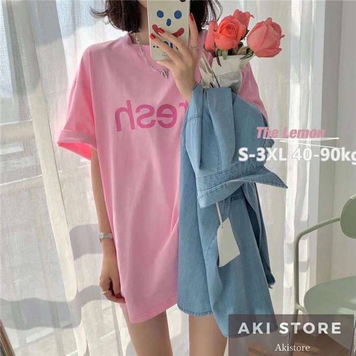 Áo Thun Cotton Tay Ngắn Dáng Dài Rộng Thiết Kế Mới Thời Trang Mùa Hè Theo Phong Cách Hàn Quốc Cho Nữ 2021 Size S-3Xl