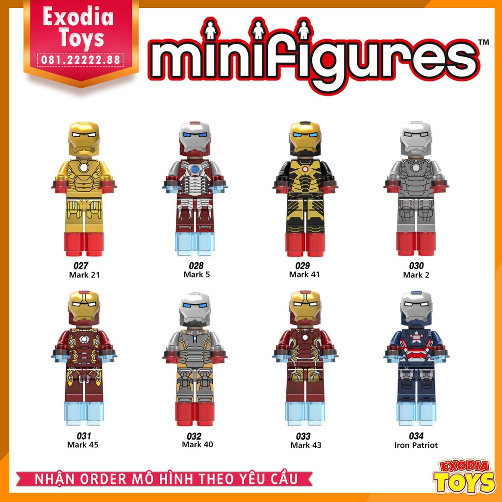 Bộ 8 giáp IronMan Marvel Super Heroes – X027 X034