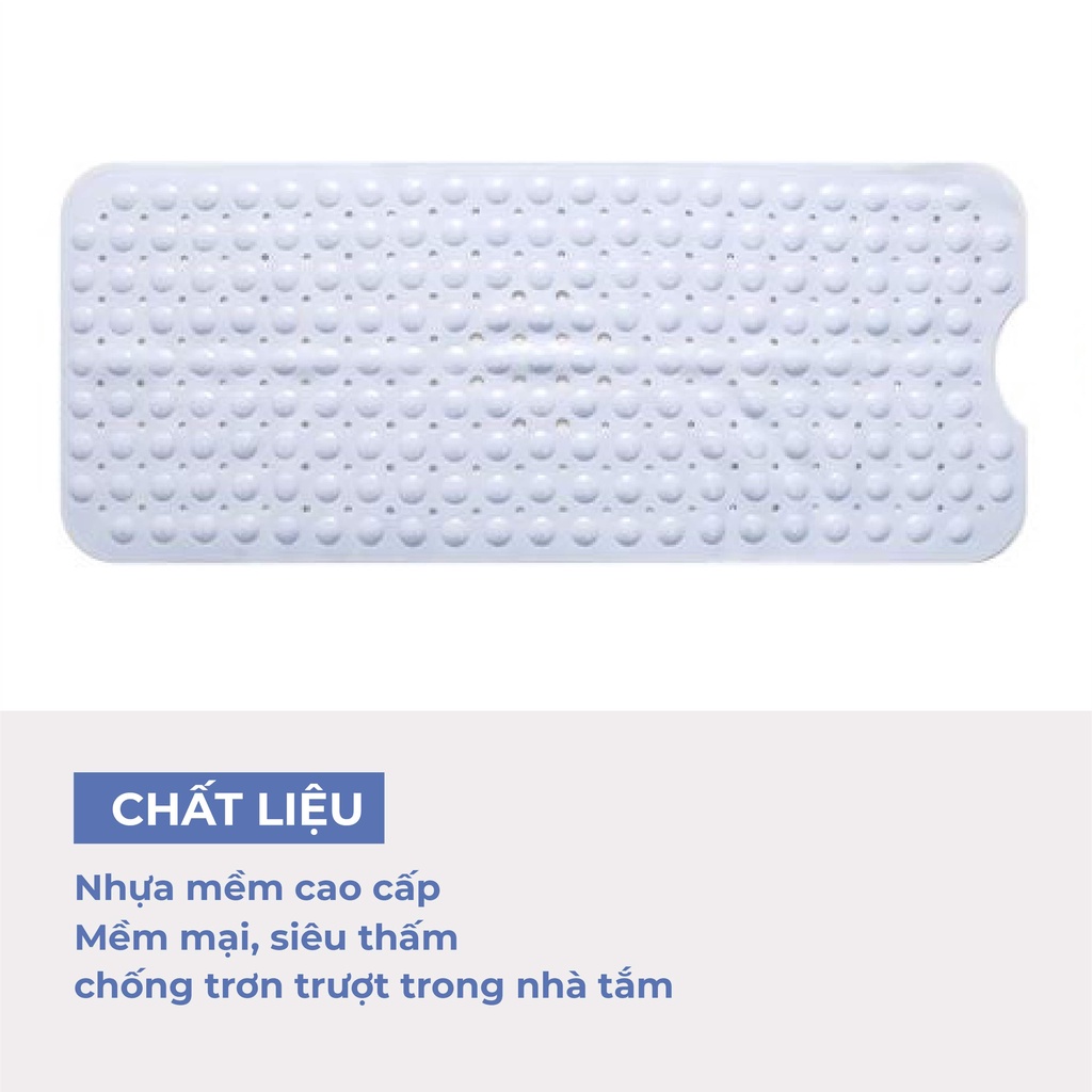 Thảm chùi chân nhà tắm chống trượt Fesson chất liệu PVC cao cấp (chọn màu) (40x100cm)