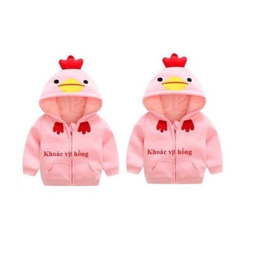 Áo khoác hình thú - MẪU VỊT HỒNG cho bé gái từ 6 - 16kg