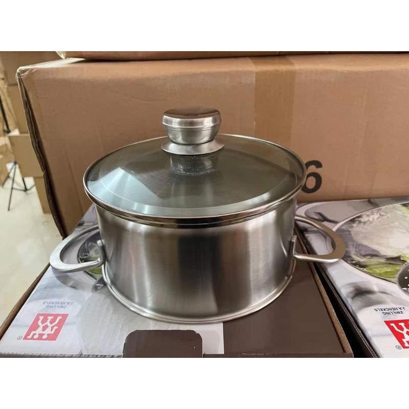 Nồi inox Zwilling vung kính, 20cm
