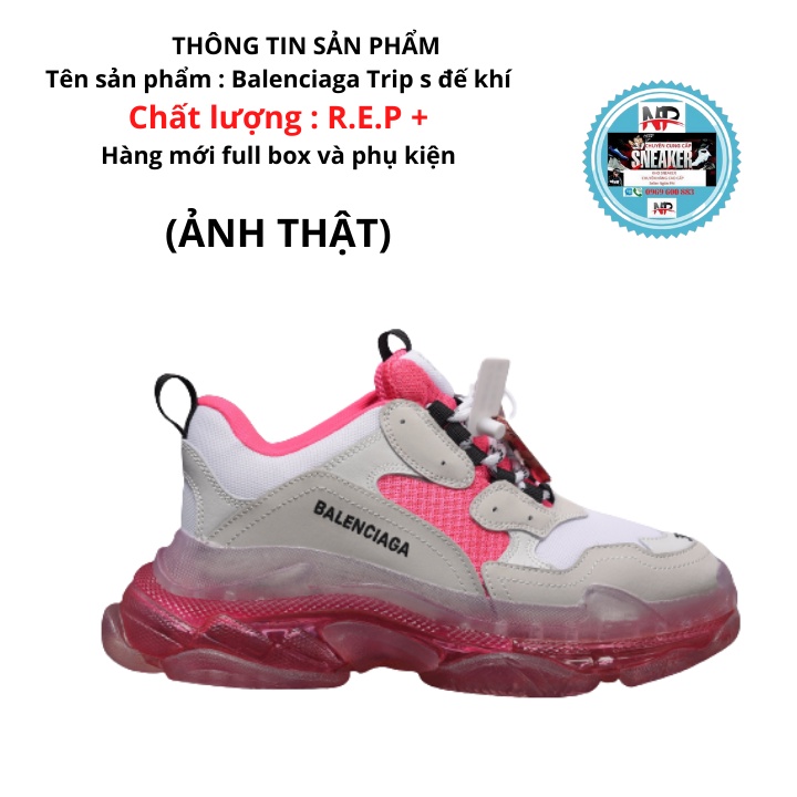 GIẦY THỂ THAO NỮ BALENCIAGA TRIPLE S ĐẾ KHÍ mầu cánh sen