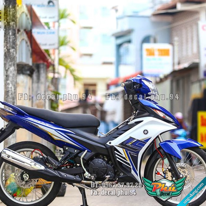 Tem rời Exciter 2011-2014 LC tổ ong xanh trắng (V)