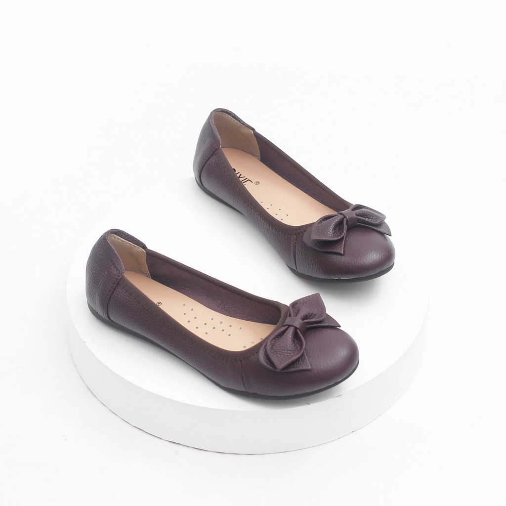 Giày Búp Bê Bệt Da Bò Thật Siêu Êm Gắn Nơ Pixie X424 | BigBuy360 - bigbuy360.vn
