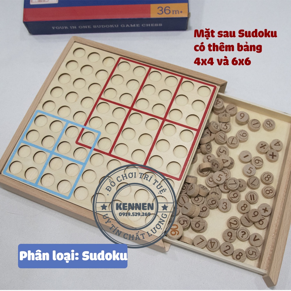 Bàn chơi SUDOKU gỗ kèm 100 bài đố và lời giải