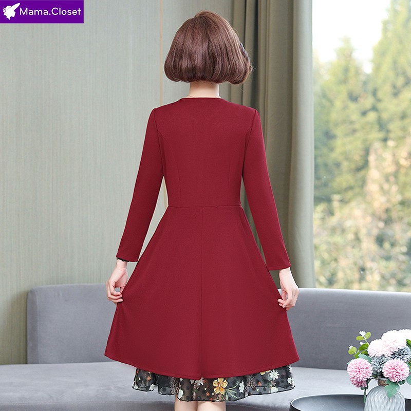 #E608 VÁY VOAN LEN HAI LỚP HÀNG QUẢNG CHÂU SANG TRỌNG CHO MẸ, ĐỒ CHO NGƯỜI TRUNG NIÊN HOT SALE 2021 | BigBuy360 - bigbuy360.vn