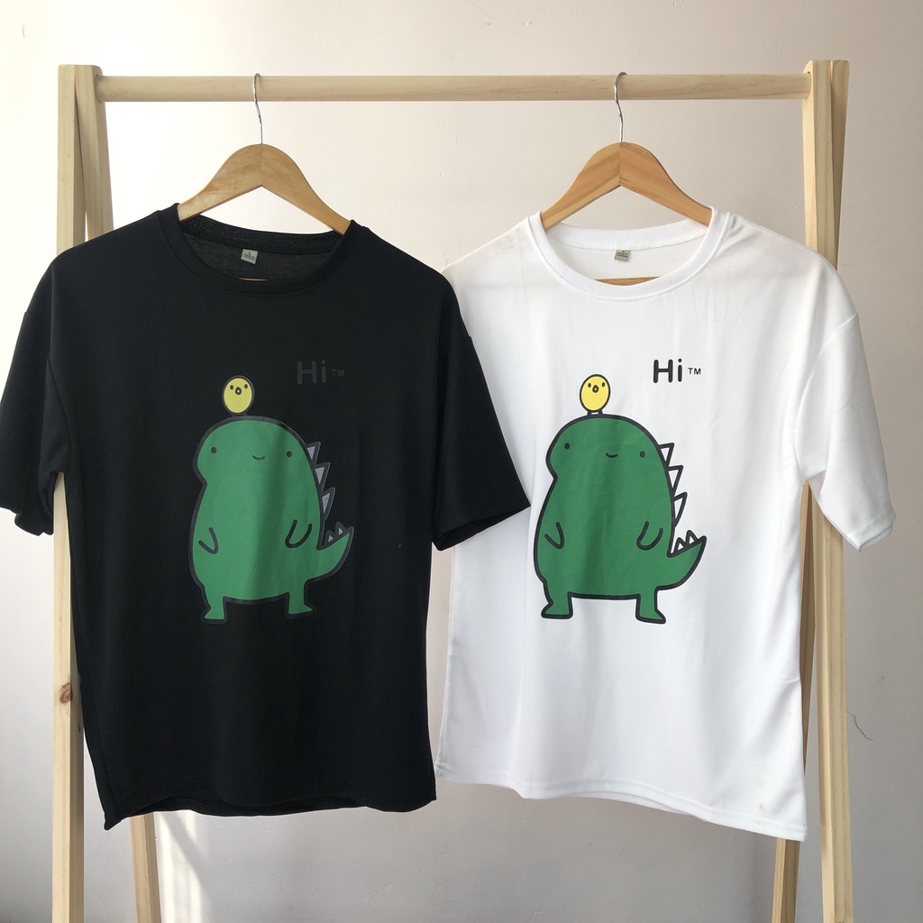 Áo thun tay lỡ unisex KHỦNG LONG XANH- Áo phông nữ form rộng cho cặp đôi phong cách hàn quốc vải dày dặn, thoáng mát