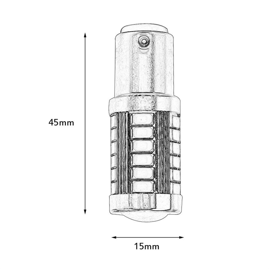 Bộ 2 Bóng Đèn Đuôi Xe Hơi Ba15s P21w 1156 33smd 5630 12v