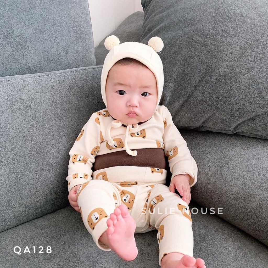 Set áo, quần, mũ nỉ gấu 3 chi tiết - QA128