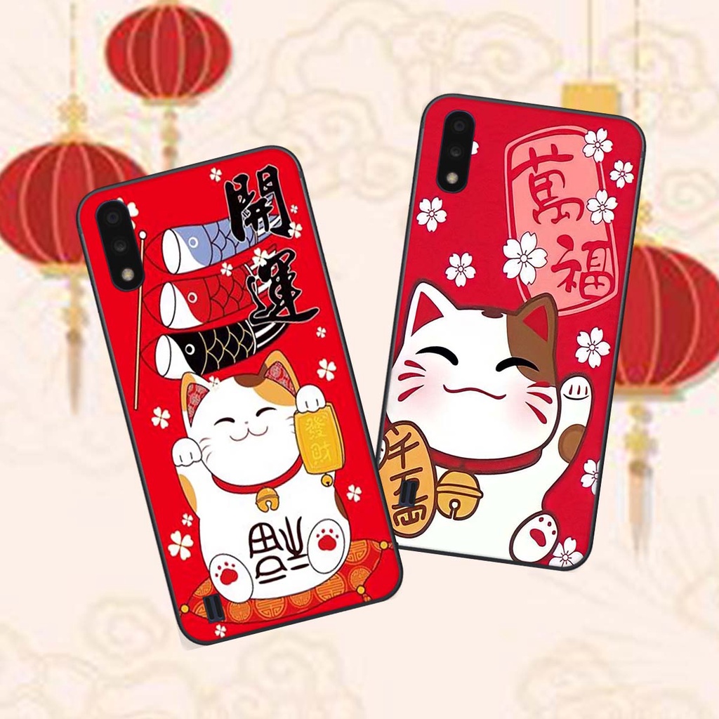 🔥 Ốp lưng Samsung A01 / A02 bộ hình Tết mèo thần tài may mắn . Vỏ lưng SS giá rẻ