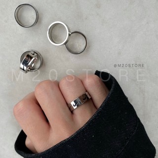 Nhẫn Basic Bằng Thép TiTan Chống Gỉ, Nhẫn Kí Hiệu Logo Unisex Phù Hợp Mang Đôi, Couple