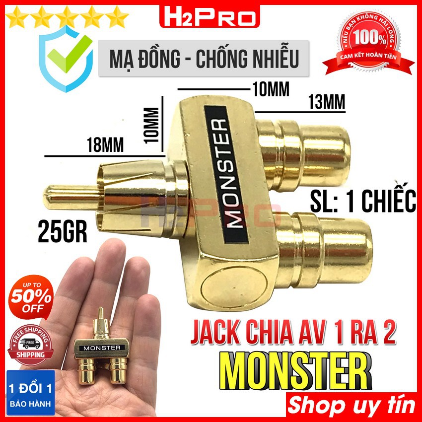 Dây av 1 ra 1 Monster Mỹ H2Pro cao cấp chống nhiễu-chống đứt (1 dây), dây av 1 ra 1 bãi Mỹ xịn bọc 3 lớp dài 2.5m