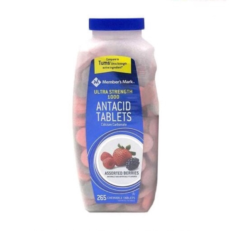 Viên nhai đau dạ dày Member’s Mark Ultra Strength Antacid Tablets