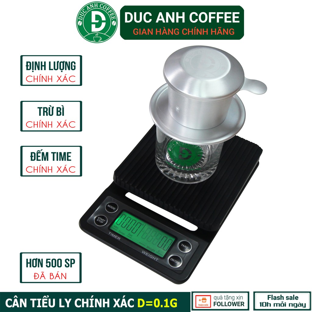 [bảo hành 1 năm] Cân pha Chế Cà Phê D Cofee Cân Chính Xác Từ 0,1g đến 3000g