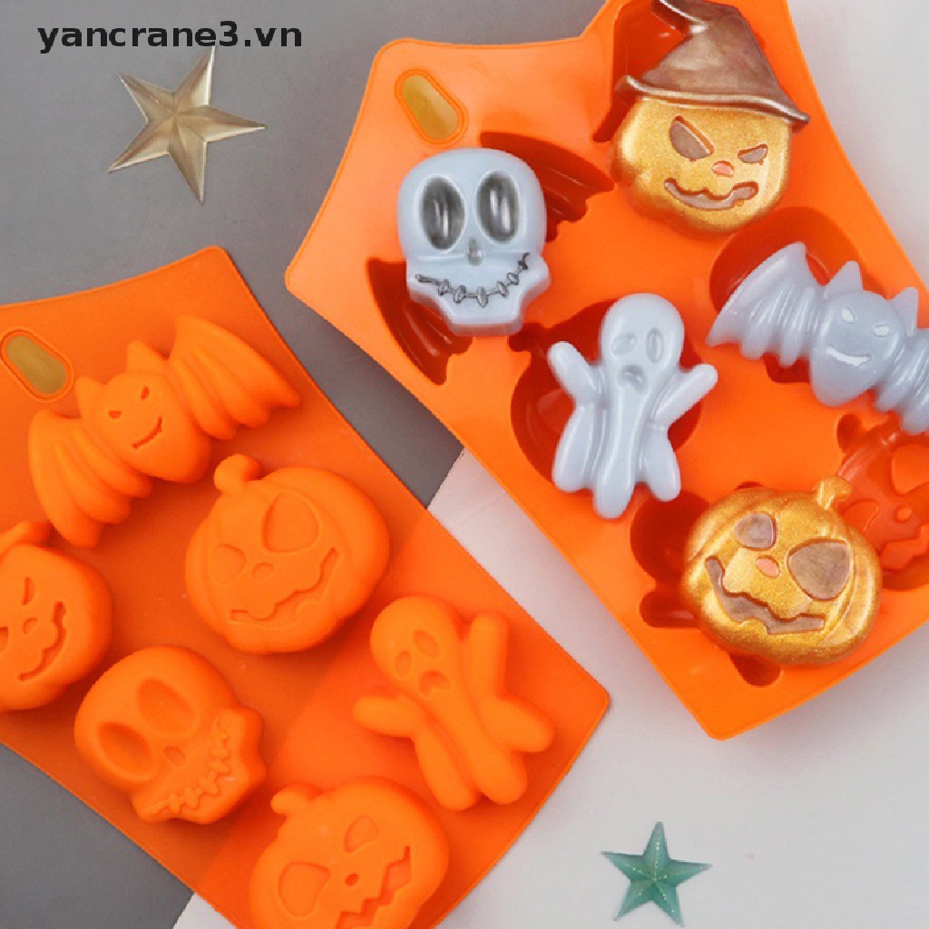 Khuôn Làm Bánh 6 Ngăn Hình Dơi Bí Ngô Halloween yancrane3.vn