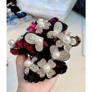 Cột Tóc Bọc Nhung Đính Đá