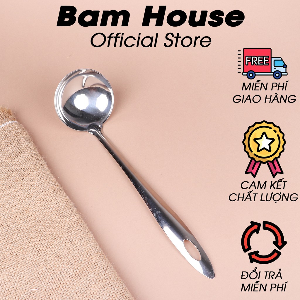 Vá đặc múc canh lấy cái inox Bam House cao cấp MC06 - Gia dụng bếp