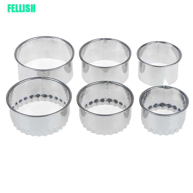 Set 3 Dụng Cụ Cắt Bột Làm Bánh Bằng Thép Không Gỉ Hình Tròn / Bông Hoa Tiện Dụng
