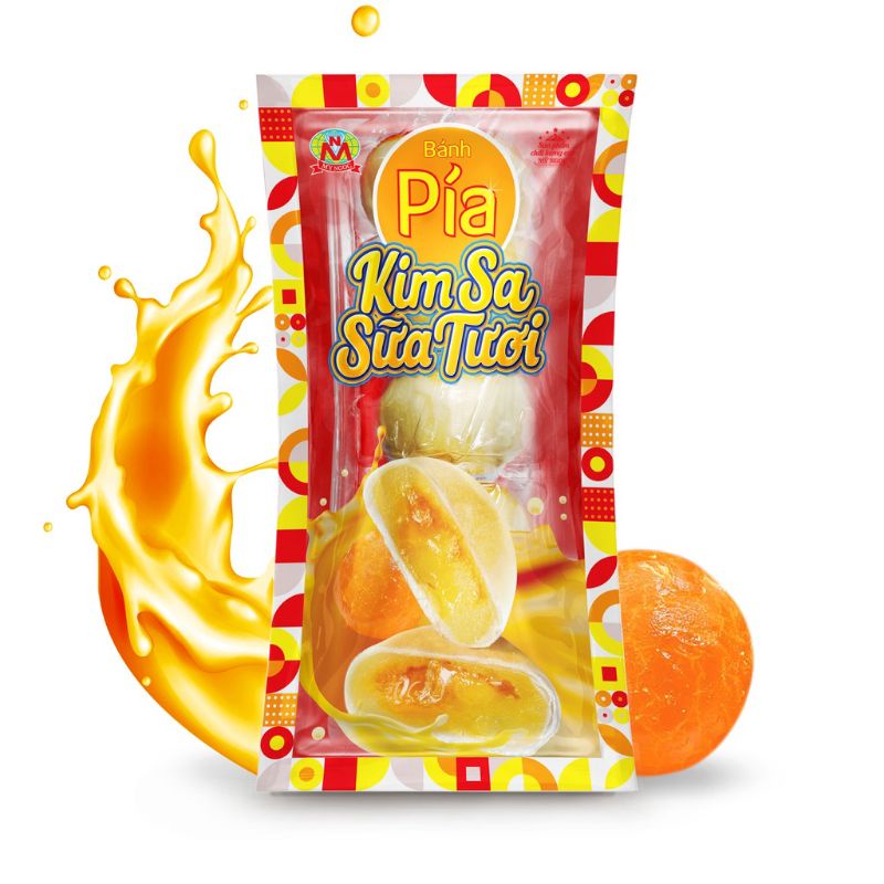 Bịch 5 cái bánh pía mini chà bông phô mai, đậu xanh sầu riêng, cơm dừa sữa, kim sa sữa tươi Mỹ Ngọc, (Date mới 60 ngày)