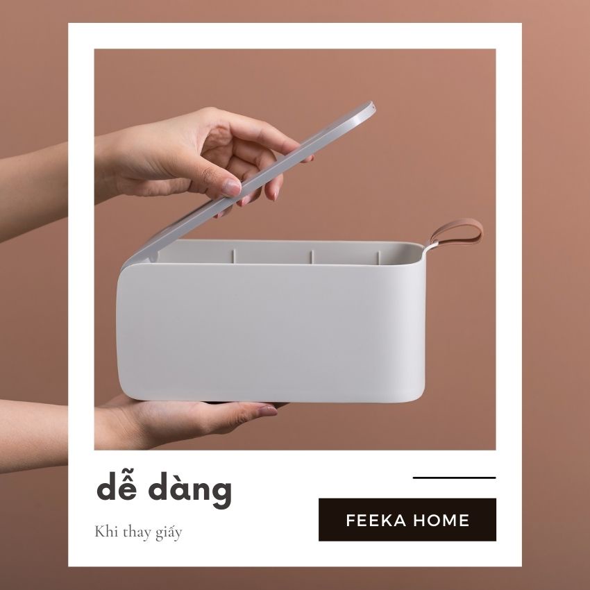 Hộp đựng giấy ăn sang trọng FEEKA đa năng cute dùng decor, hộp đựng khăn giấy ướt để bàn - ô tô dễ thương nhựa cao cấp