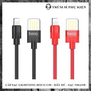 Cáp Sạc Lightning Hoco U55 - Dây Dù - Sạc Nhanh