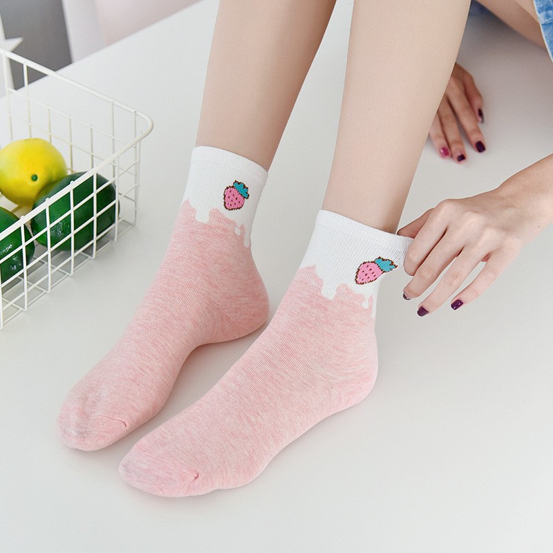 Tất hoa quả cao cổ mới dễ thương