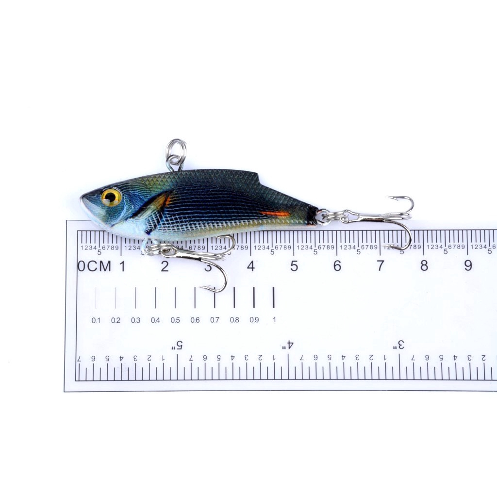 Mồi Giả Câu Cá Bằng Nhựa ABS Có 8 Lưỡi Câu 5.5cm/9g# Mồi Câu Cá Nhân Tạo Mắt 3D Có Móc