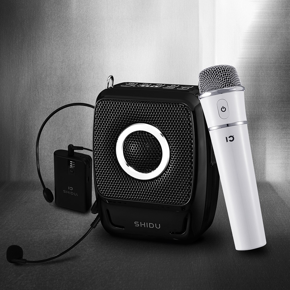 Máy trợ giảng không dây sóng UHF kết nối Bluetooth, công suất lớn (02 micro) | Shidu SD-S92