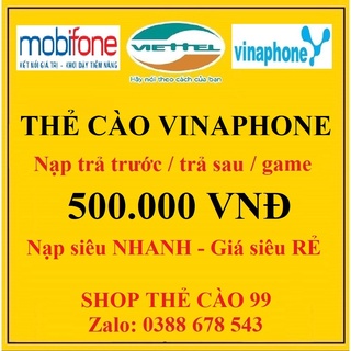 Thẻ Cào Vinaphone 500K Siêu Rẻ