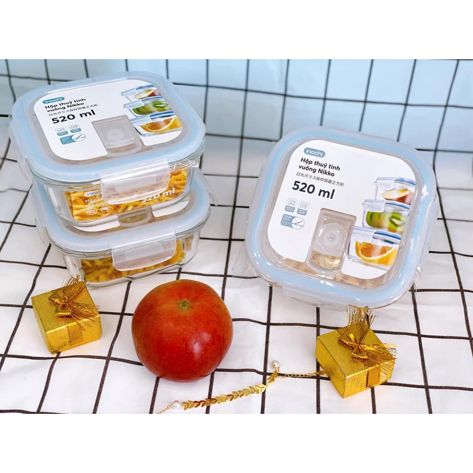 Set 3 hộp thủy tinh tròn inochi (400ml-620ml-950ml) (tiêu chuẩn Nhật Bản) (tiêu chuẩn Nhật Bản)