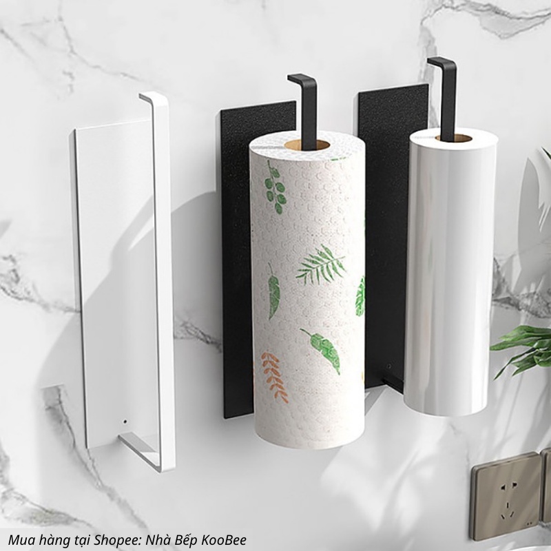 Kệ treo tường nhà bếp - Móc treo giấy lau bếp đa năng, cuộn giấy vệ sinh không cần khoan đục KooBee (NB26)
