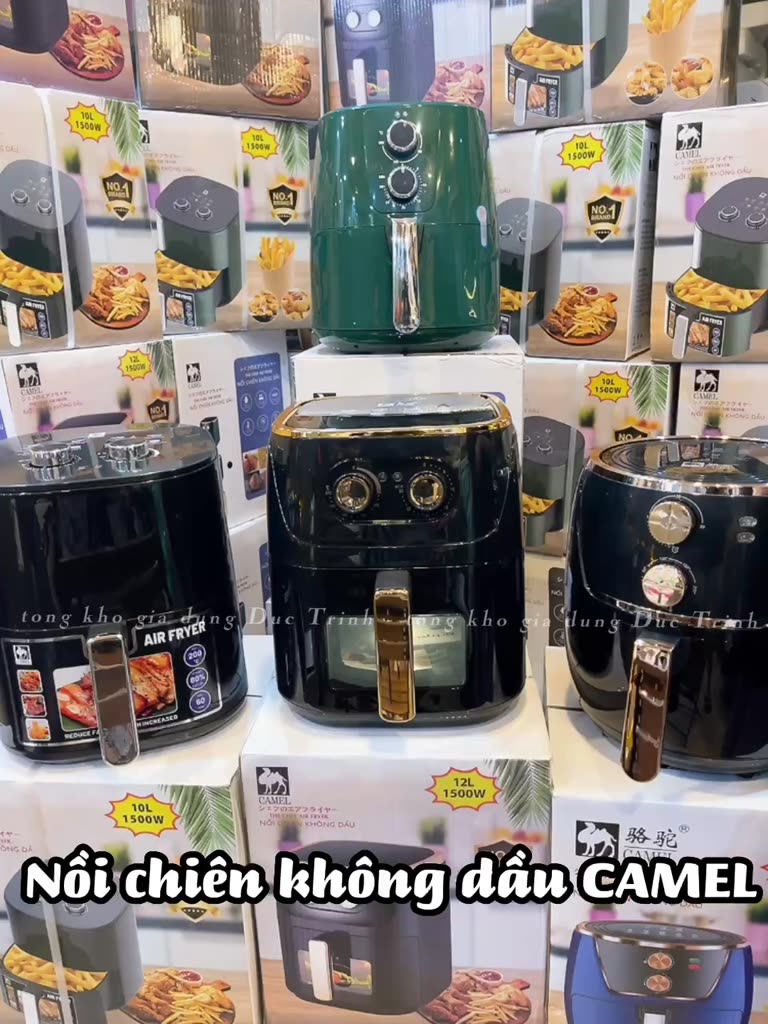 Nồi chiên không dầu CAMEL dung tích 8Lít, 10Lít, 12Lít, 13Lít, 15Lít,16Lít mặt kính 2025 [BH12Tháng]