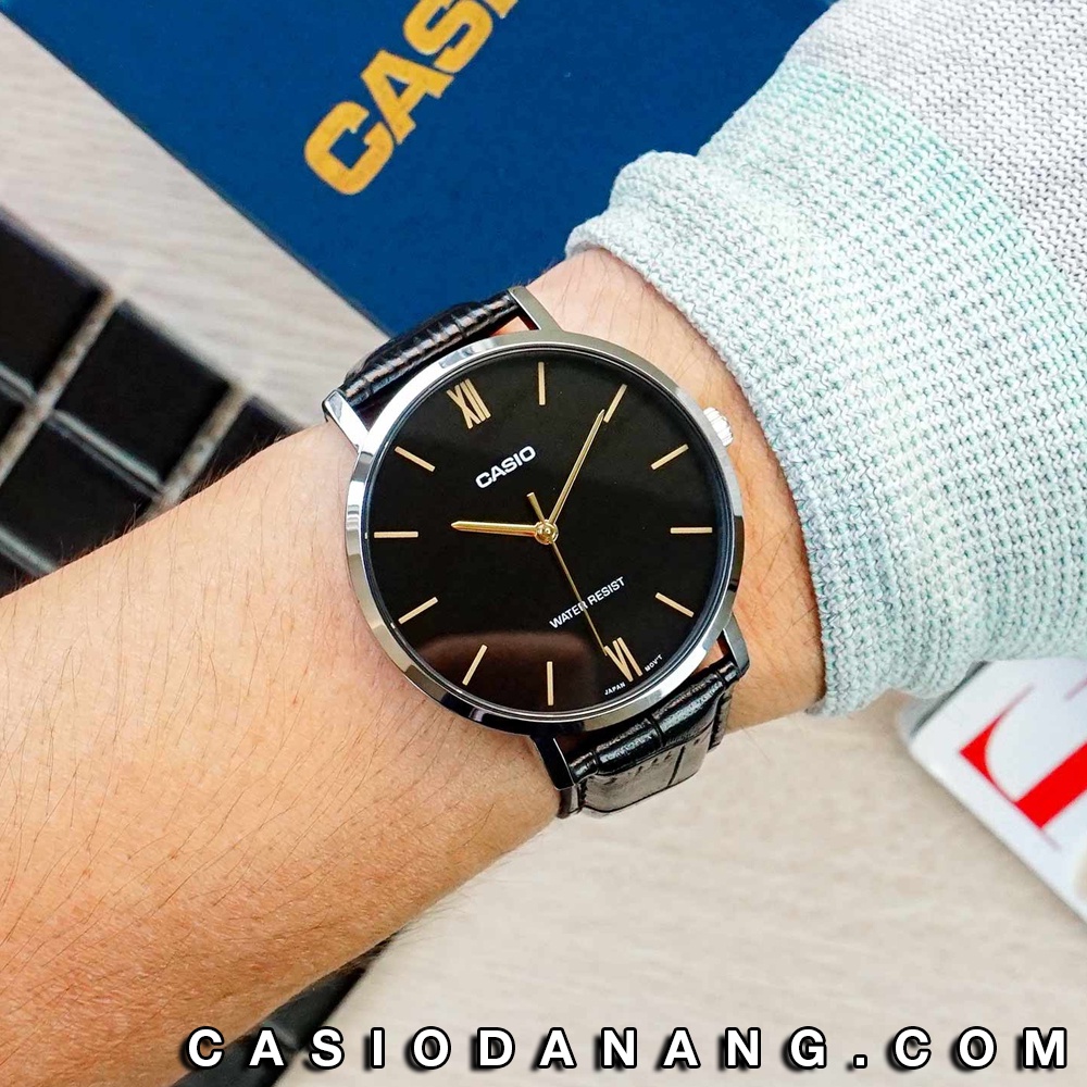 Đồng hồ nam dây da Casio chính hãng Anh Khuê MTP-VT01L-1BUDF